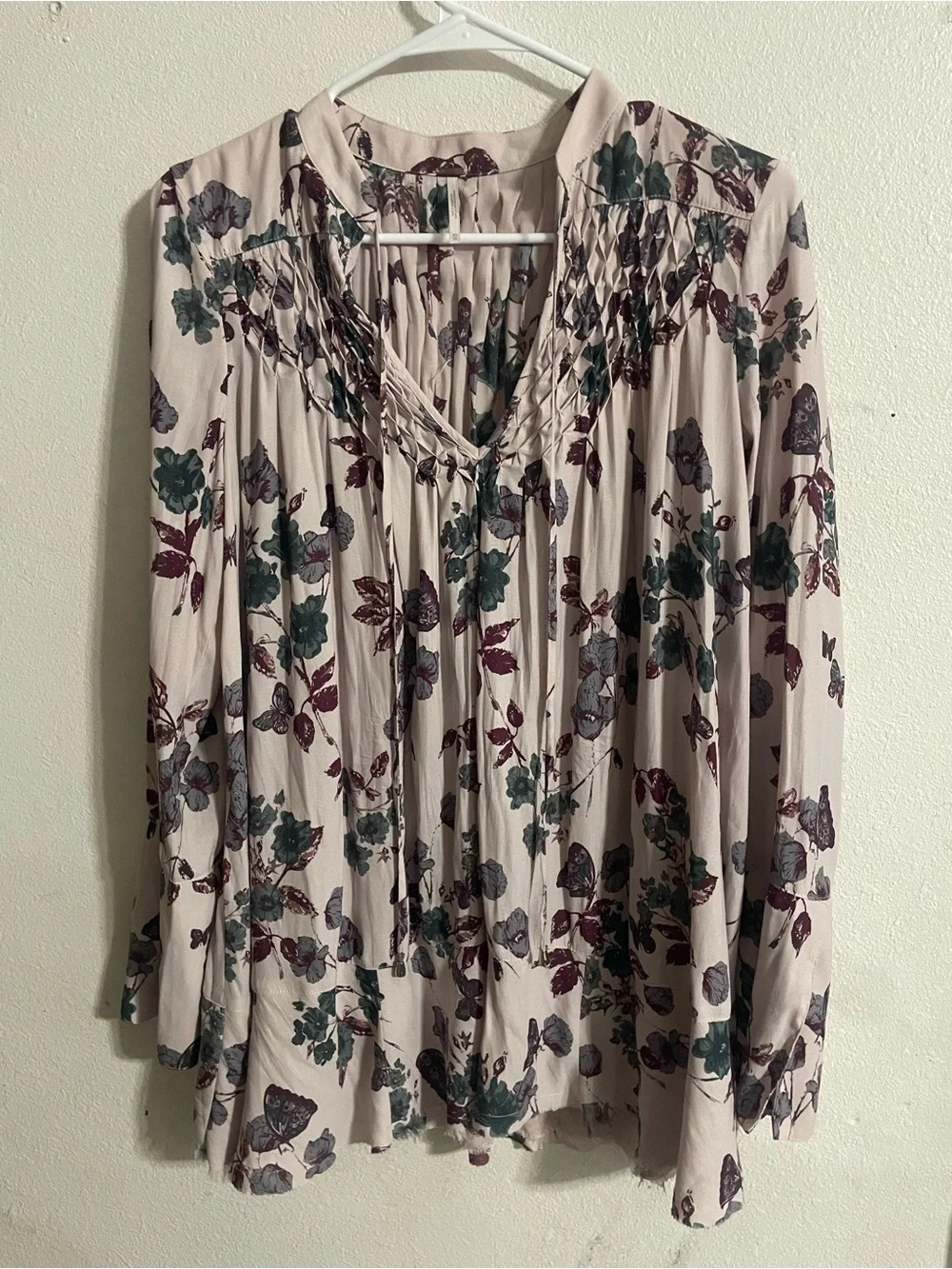 Free People Pebble Crepe So Fine Smocked Tunic Top